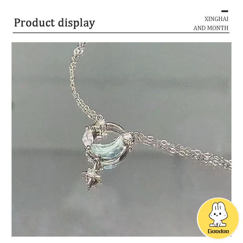 Kalung mewah  desain niche  kalung kalsedon putih -Doo