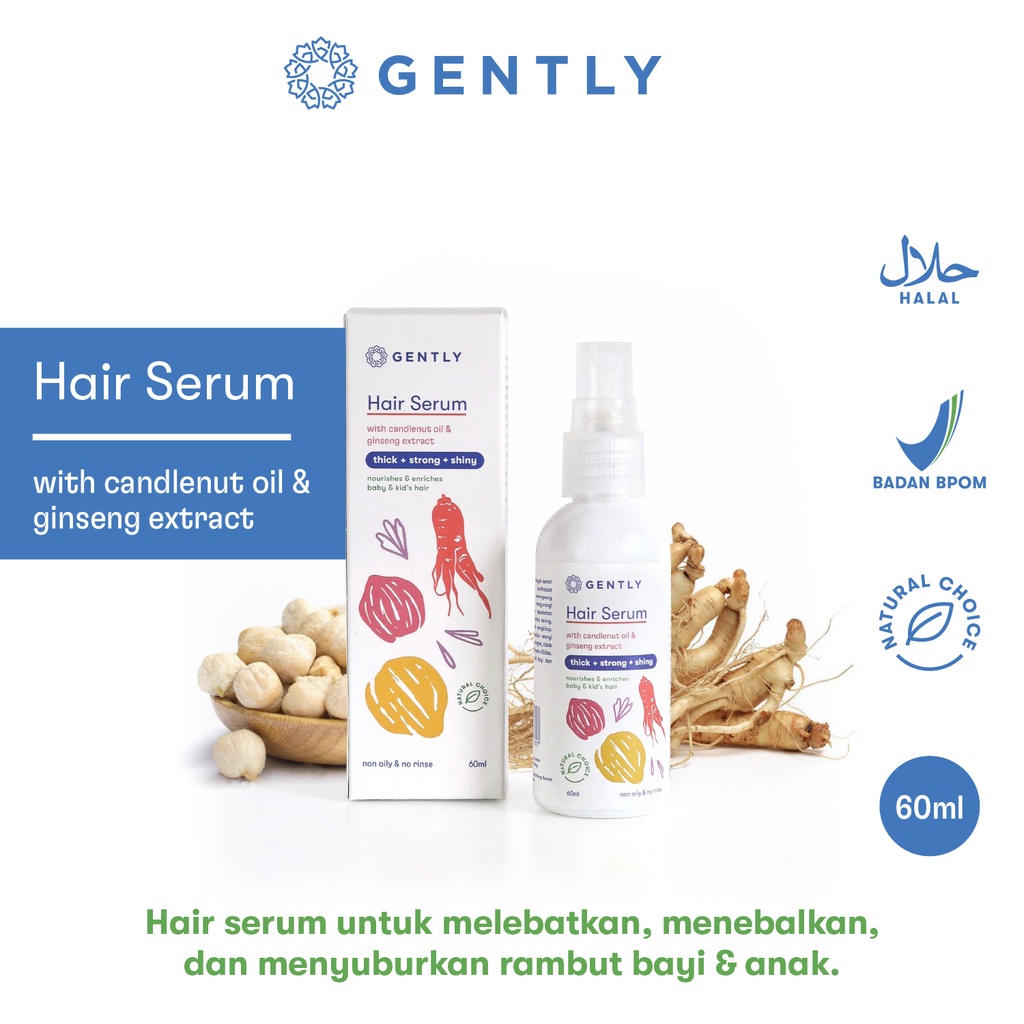 GENTLY Hair Serum - Serum Penumbuh &amp; Penyubur Rambut Bayi dan Anak