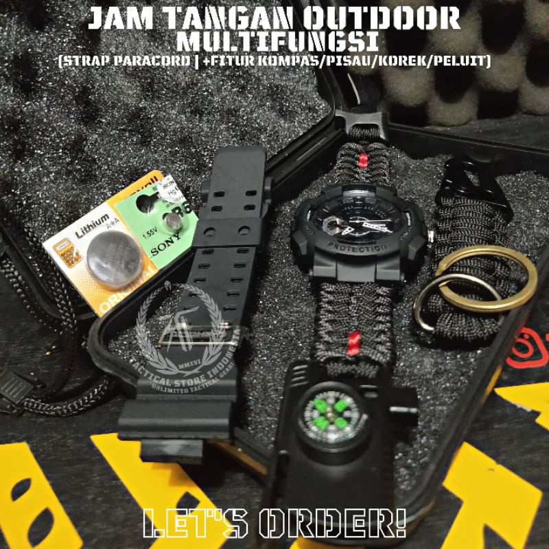 Jam Tangan Paracord Custom - Jam Tangan Tactical Outdoor Survival TSI SERIES #06