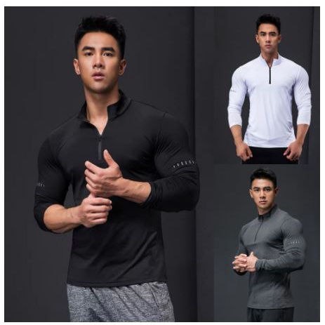 Kaos Gym Lengan Panjang Pria Kaos Fitness Pria Kaos Olahraga Pria Kaos Sport Musclefit Spandek