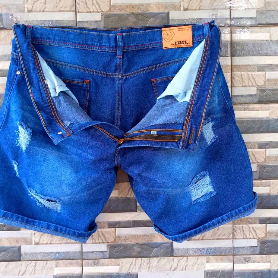 Langsung Atc Celana jeans pendek pria ripped sobek jumbo big size 32 - 44