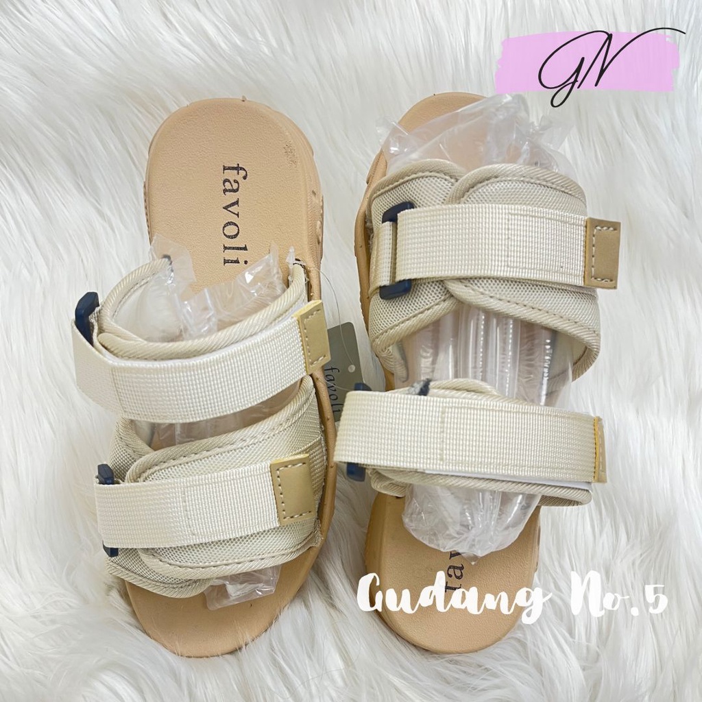 GN-6625-5 Sandal Selop Model Strap Tali Dua Sandal Gunung Import Favoli PVC