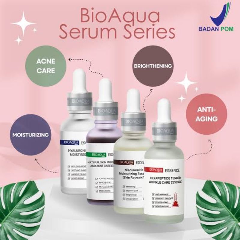 BIOAQUA SERUM ESSENSE BPOM UNTUK JERAWAT, ANTI AGING, MOISTURIZING, NIACINAMIDE