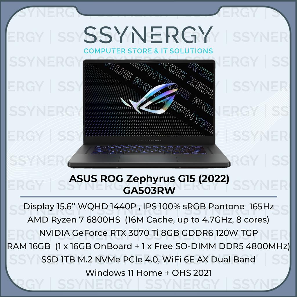 ASUS ROG Zephyrus G15 GA503RW -R77RG7G-O R7 6800H 16GB 1TB RTX3070Ti