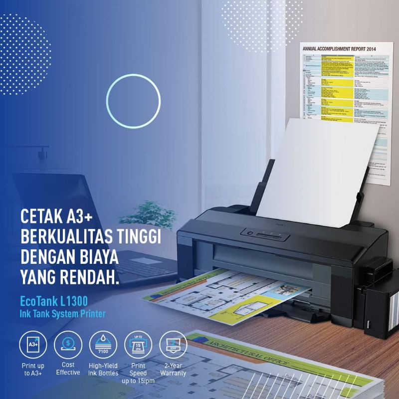 Epson L1300 A3 Ink Tank Printer Print Only Garansi Resmi