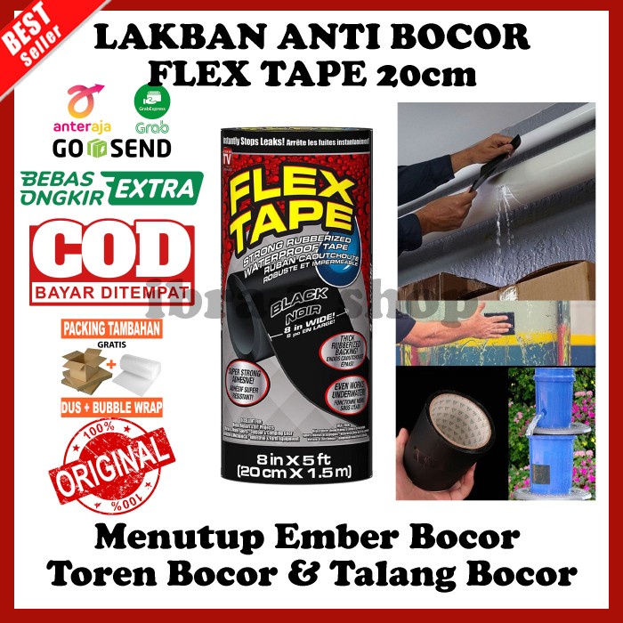 Lem Talang Lakban Penambal Pipa Bocor 20Cm / Flex Tape 20 Cm Asli