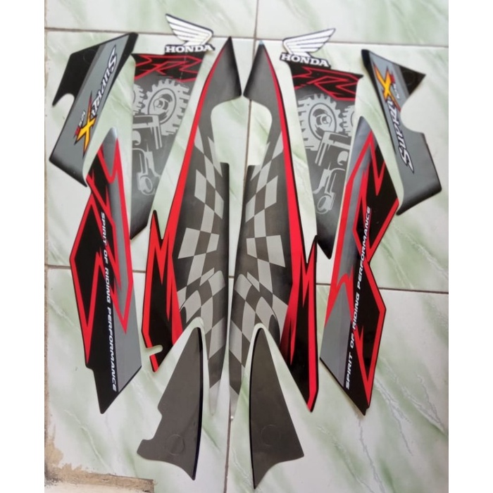 stiker striping honda supra x 125r 2008 - Hitam