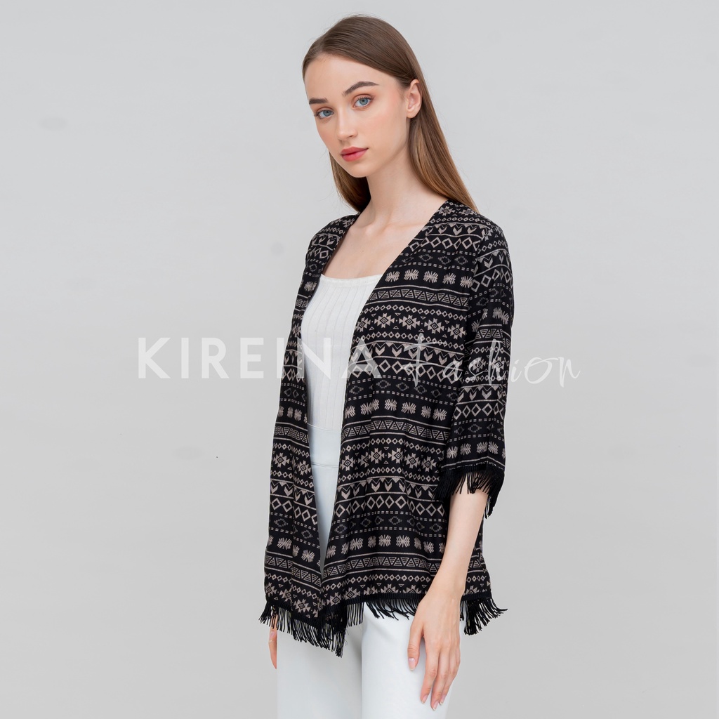 Cardigan Bohemian Rumbai Cardigan Rumbai Tribal Cardigan Cetak Bohemian Katun Rayon Viscose | Kireina Fashion