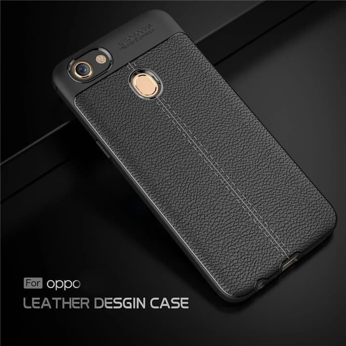 Case Autofocus Oppo A5S / A7 Hitam Leather Case