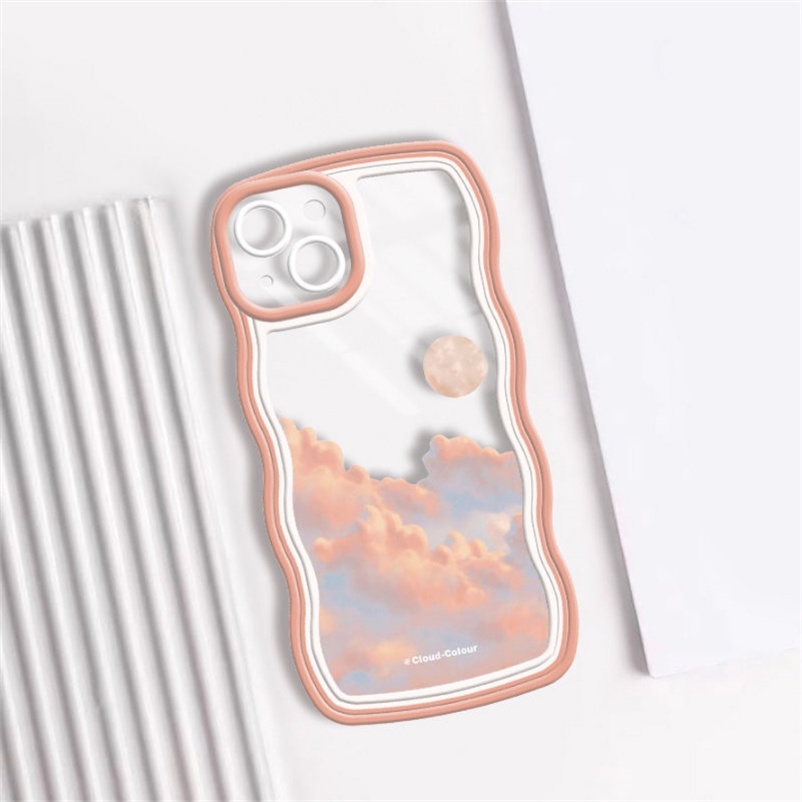 Soft Case Silikon Transparan Motif Awan Untuk iPhone 14 13 12 11 Pro Max X Xr Xs Max 8 7 6 6s Plus