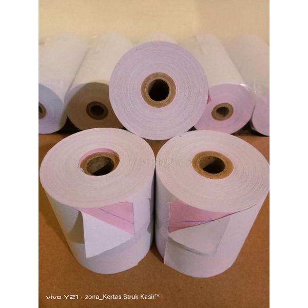 

KERTAS STRUK KASIR NCR 2PLY 75 X 65MM PUTIH MERAH PRINTER EPSON TMU220 75MM