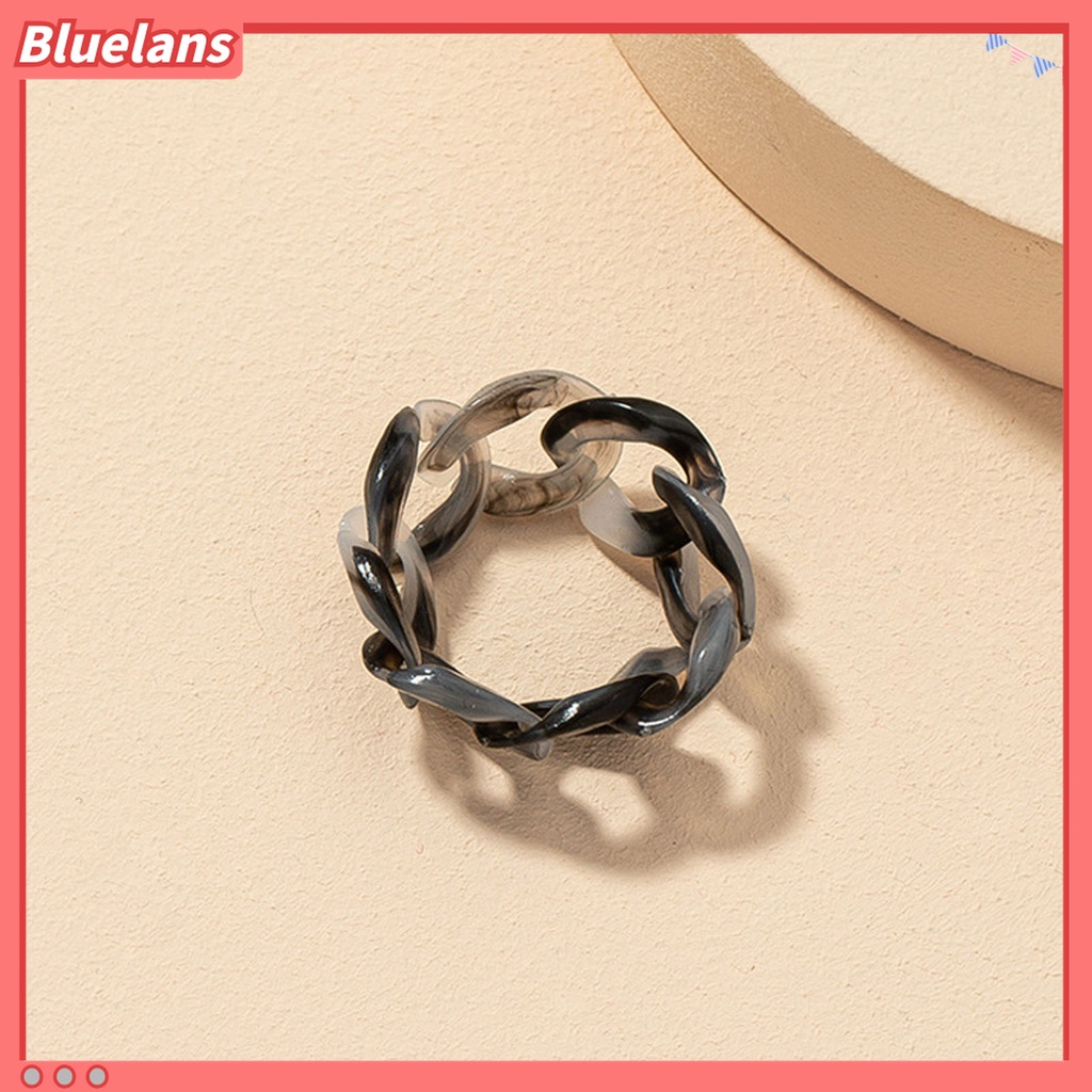 Bluelans Cincin Rantai Geometris Bahan Akrilik Resin Transparan Untuk Wanita