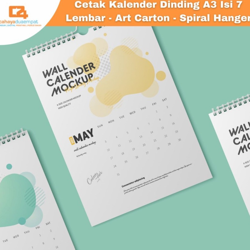 

Cetak Print Kalender Custom Costum Dinding Tembok Foto Logo Spiral