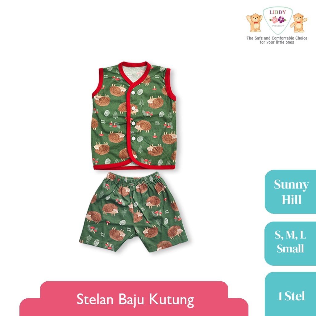 Libby Setelan Baju Kutung Kancing Depan Celana Pendek Sunny Hill Series (3 Pcs)