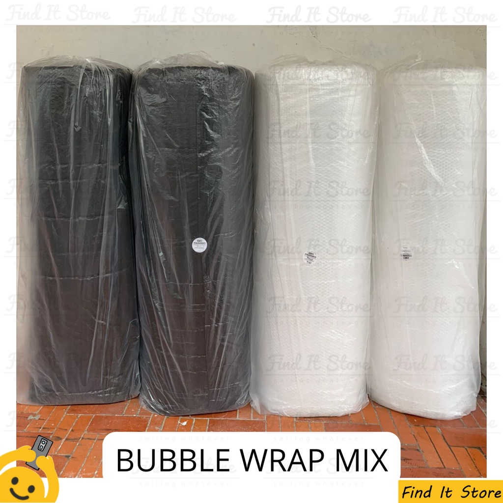 Plastik Bubble Wrap ROLL 50M x 1,25 M 50 x 125 Hitam Putih 2.4KG 3KG