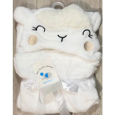 Selimut Bayi Topi Boneka / Selimut Bayi Karakter Fleece-SHEEP