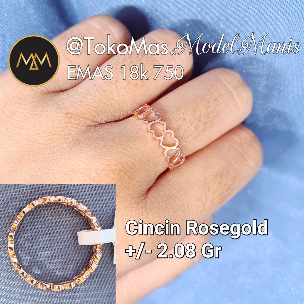Cincin Love keliling emas 750 kadar 18k