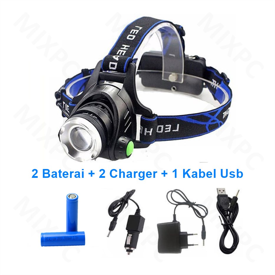 Headlamp High Power LED Cree XML L2 with Charger