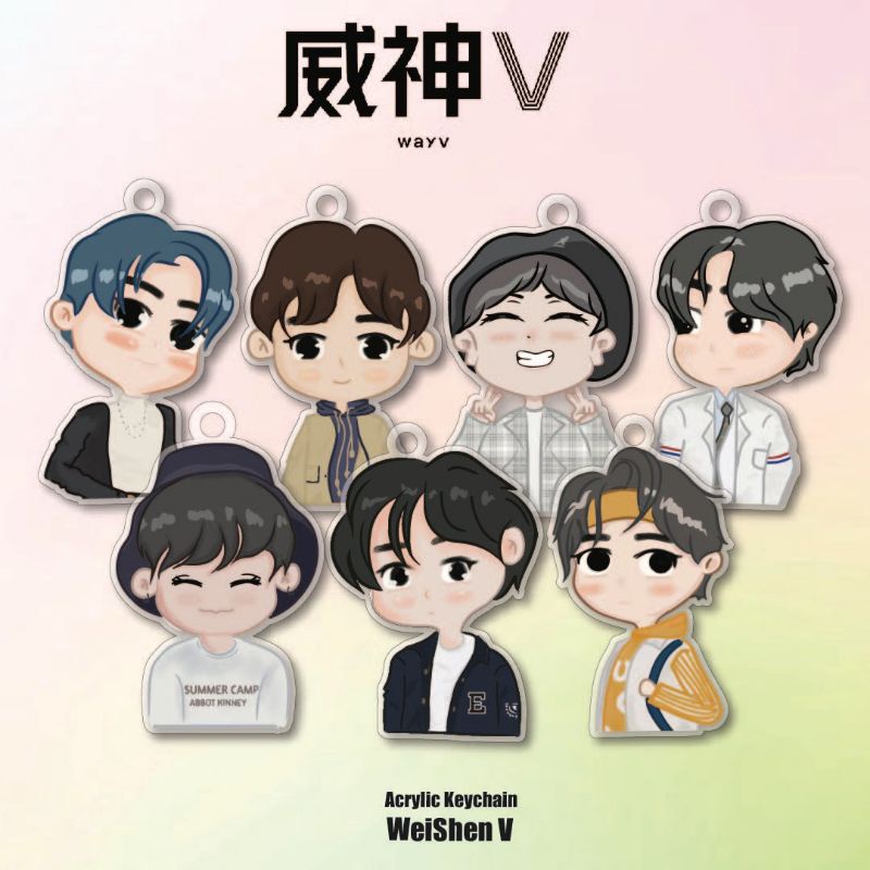 Gantungan Kunci Keychain Akrilik NCT WayV [ Keychain Keyring Acrylic ] Chibi Cute Fanart Style Korea