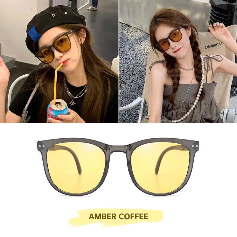 COD❤Kacamata Hitam Terbaru Bisa Di Lipat Sunglasses Anti-Uv Wanita Pria Import Kacamata Fashion Tri