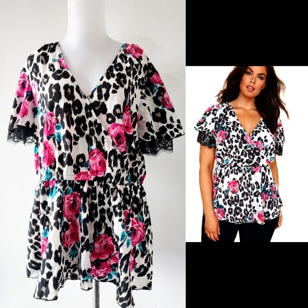 peplum blouse by lane bryant, blouse bigsize, blouse jumbo, atasan bigsize, atasan jumbo, baju bigsi