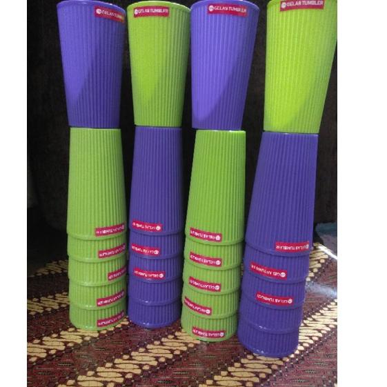 Chekout 12pcs gelas bambu plastik gelas warna