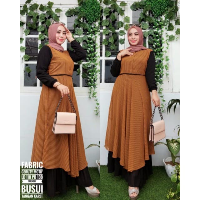 [ BISA COD ] GAMIS CERUTY BABYDOLL MOTIF MODEL 2 LAYER,DRESS CERUTY MOTIF MODEL 2 LAYER FRIEANDLY BUSUI MODEL TERBARU