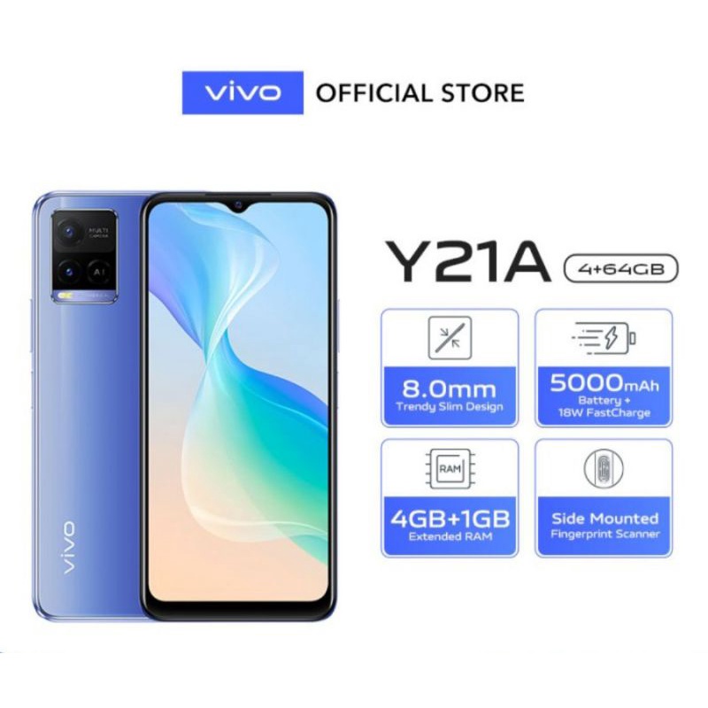 VIVO Y21S RAM 4/128 GB | VIVO Y21 4/64 GARANSI RESMI VIVO