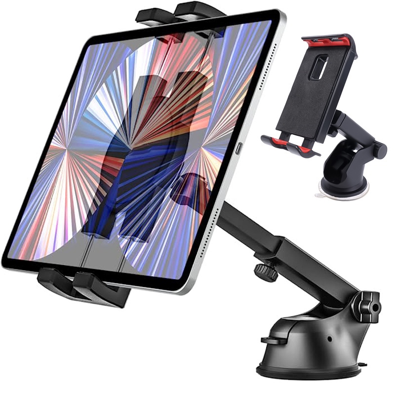 1 Pc 360 Derajat° Stand Holder Hp / Tablet Lengan Panjang Bisa Dilipat Dengan Kop Kaca Untuk Dashboard Mobil