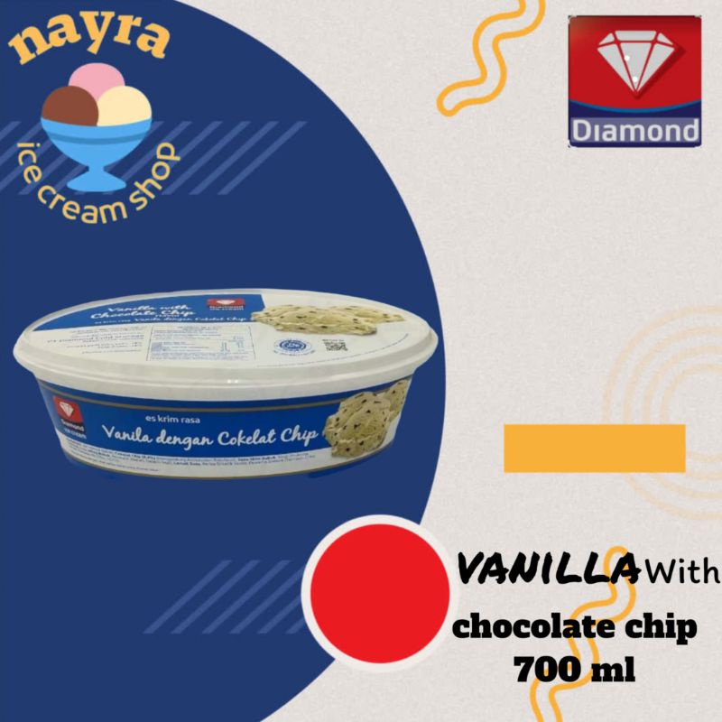 

Diamond ice cream vanilla cokelat chip 700ml