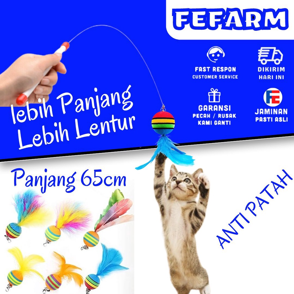 Mainan Stik Bola Kucing Anjing Kitten Lucu Murah Cat Toys FEFARM