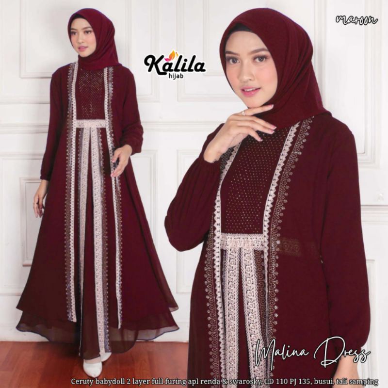 Gamis ceruty 2layer / Malina Dress by Kalila