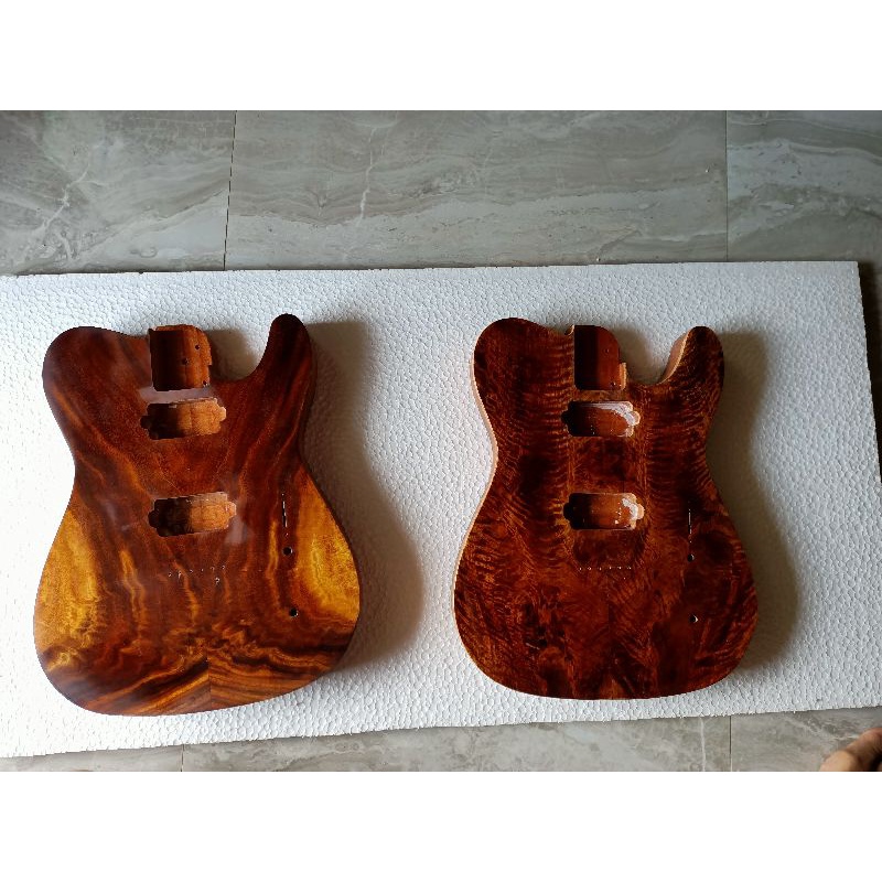 Body gitar Mahogany Top Manggo Flame Monkeypod