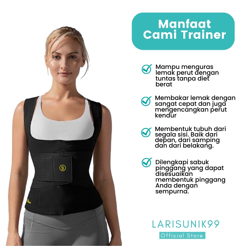 Korset Pengecil Perut Corset Pelangsing Cami Hot Shaper+Waist Trainer  Pembakar Lemak Perut Buncit