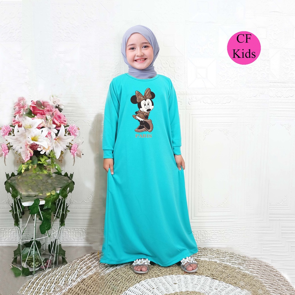 Gamis Anak Perempuan DTF Leopard Miniie CF Kids