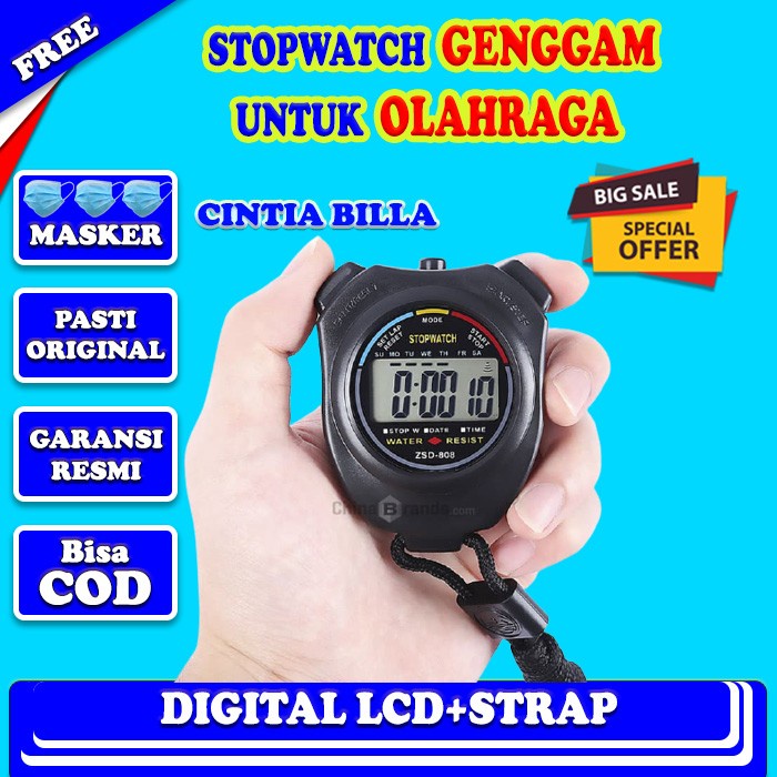 Waku Stopwatch Olahraga Stopwatch Digital Perlengkapan Olahraga Ds111