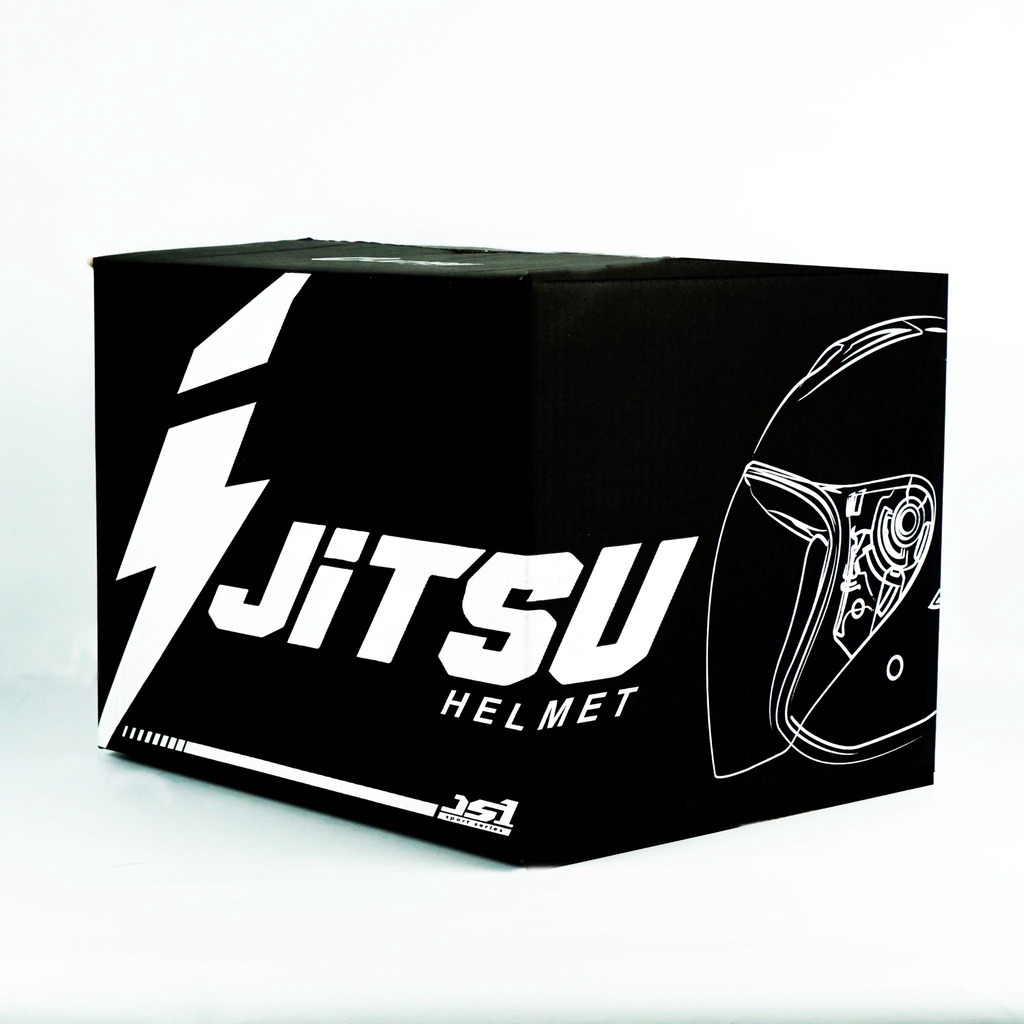 Jitsu Helm Half Face Joker Hitam Doff Visor silver