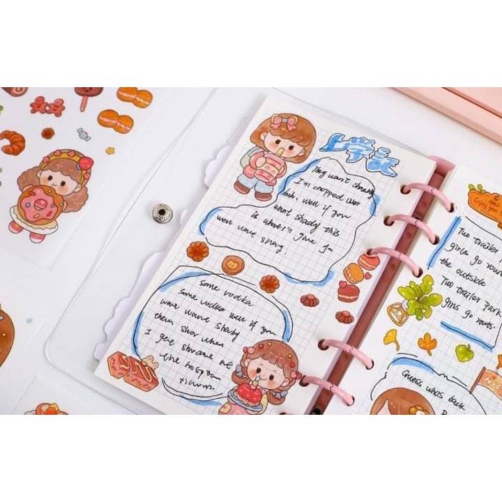 PAOPAO Stiker Import isi 4 Lembar Happy Fun People Orang Kartun Cute Scrapbook