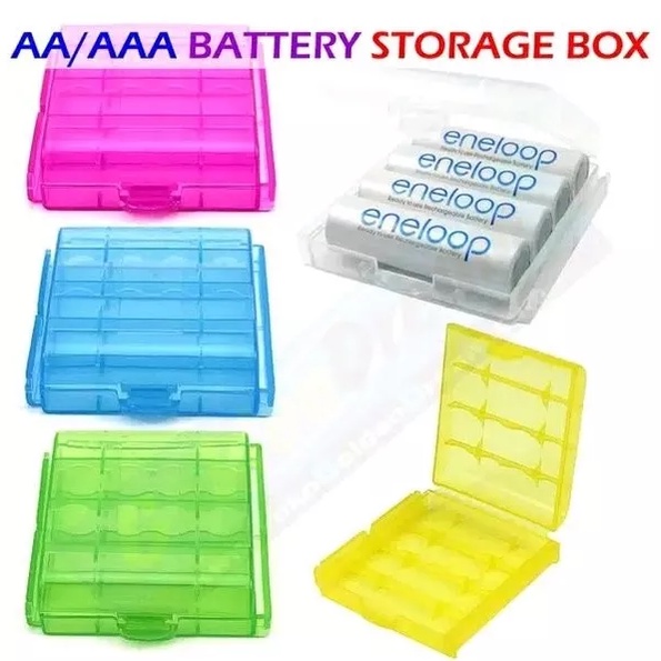 Kotak Baterai AA AAA Storage Box Baterry Case 14500 18650 16340 CR123A