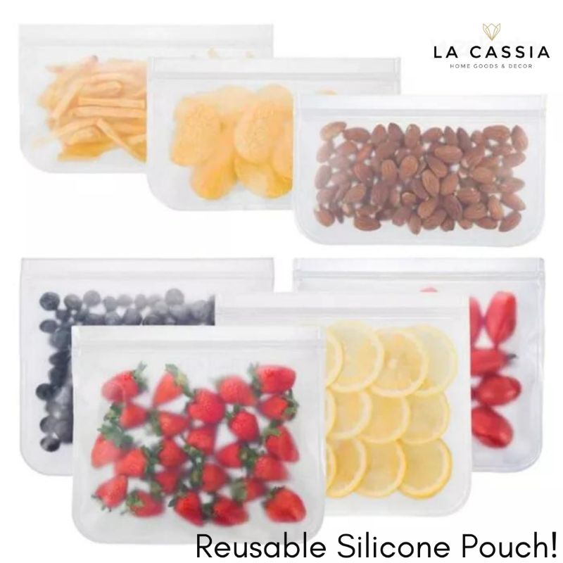 𝑳𝒂 𝑪𝒂𝒔𝒔𝒊𝒂 𝑯𝒐𝒎𝒆 Reusable Ziplock Silicone Pouch Bag Food Storage Kemasan Makanan Kedap Udara