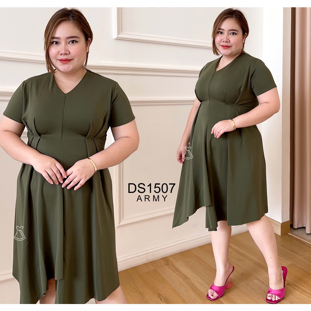 DS1507 - DRESS PESTA WANITA MIDI FLARE BASIC SCUBA DRESS KANTOR WANITA MODERN MURAH