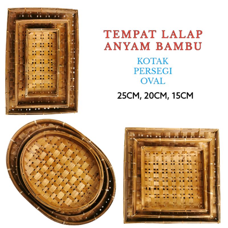 Piring Bambu Tempat Lalap Anyam Bambu