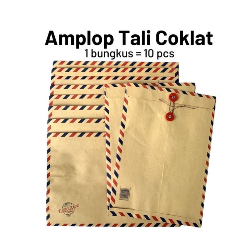 

Amplop Coklat Tali 10 lbr / bks Uk. F4