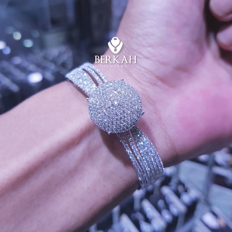 Gelang Besar Emas Berlian Eropa Asli Natural Diamond