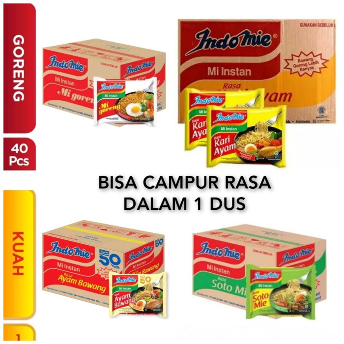 

NEW SB Collection Indomie 1 Dus isi 40 Pcs / Bisa Campur - Goreng