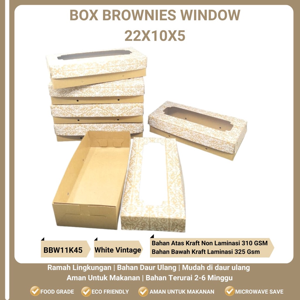 Box Brownies 22x10x5 Dus Brownies Window (BBW11K45-Laminasi)