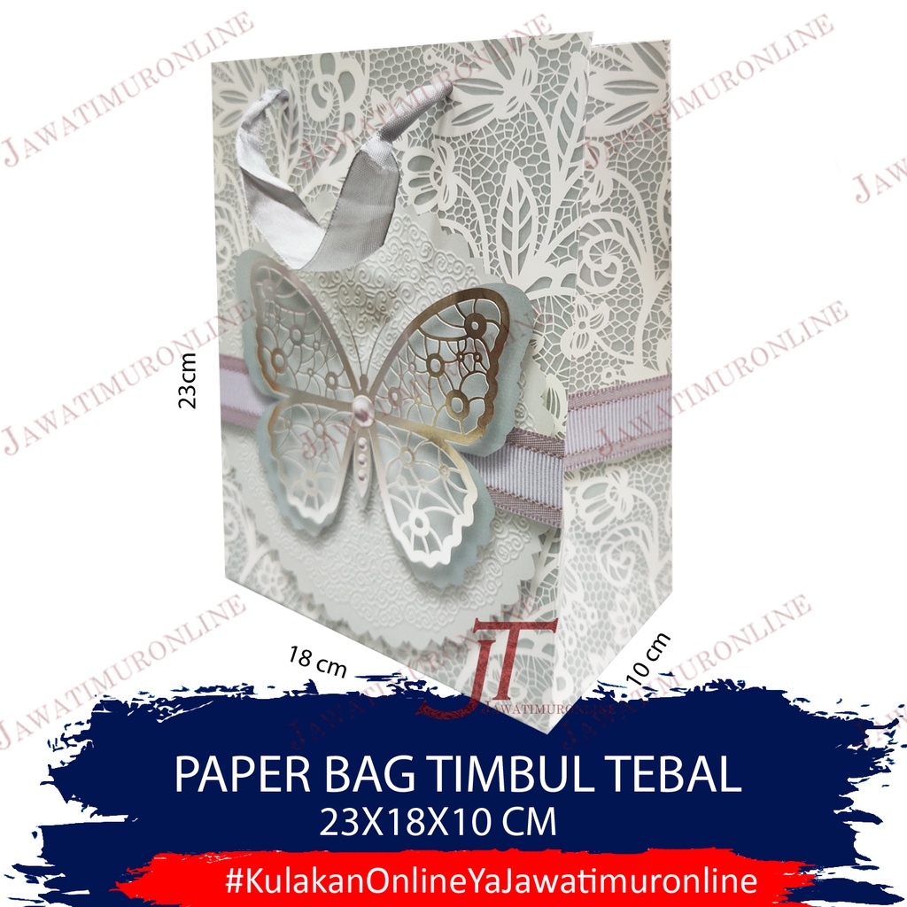 Paper Bag Fancy Bahan Tebal Motif Timbul - Goodie Bag Motif