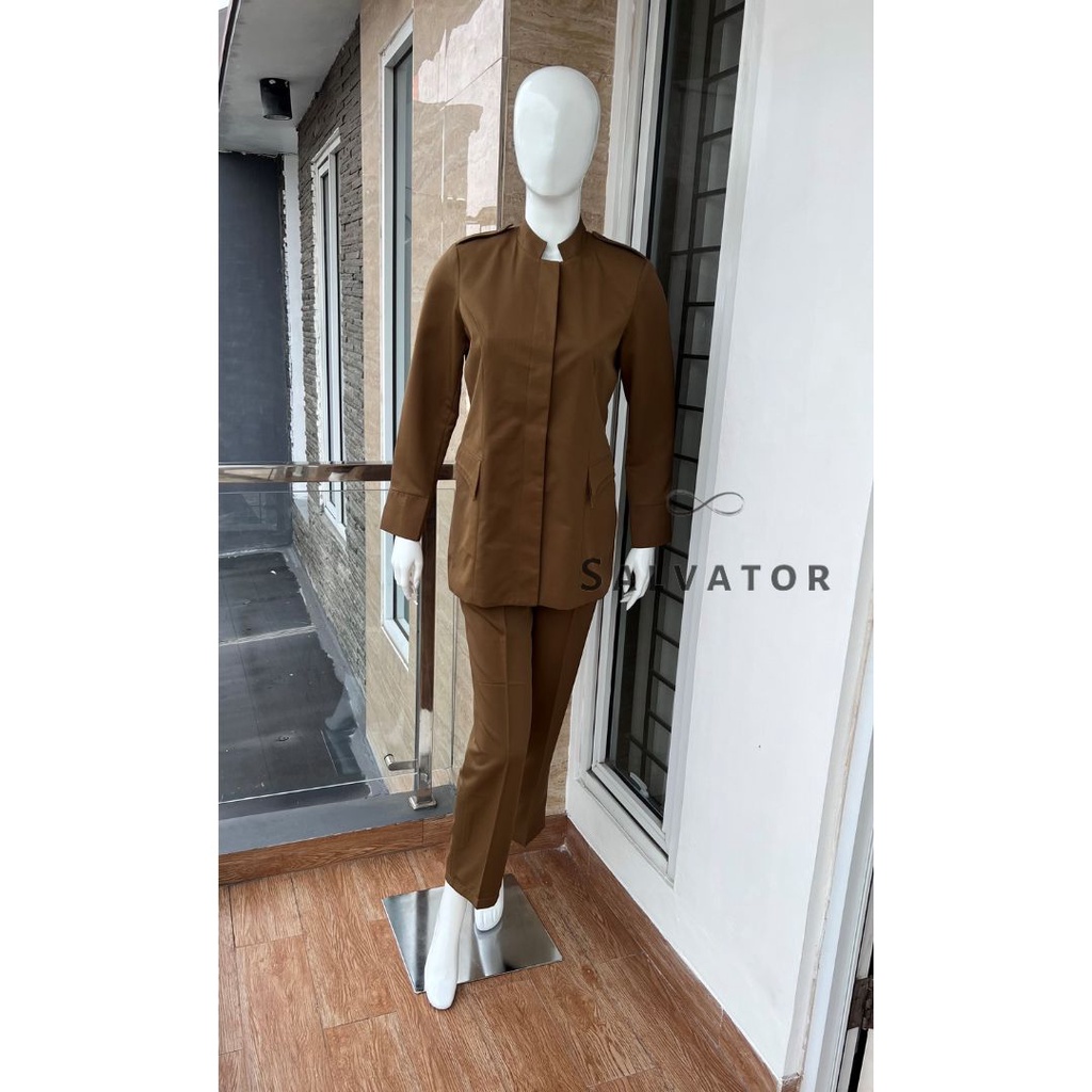 BLAZER WANITA / Seragam PNS / Baju PDH PNS Wanita / Baju Dinas Pemda Wanita / Baju Khaki PNS Wanita 