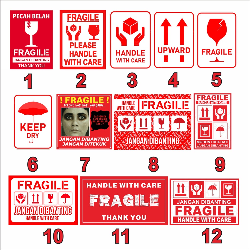 stiker fragile / STICKER FRAGILE | STIKER JANGAN DIBANTING LUCU / stiker awas barang mudah pecah