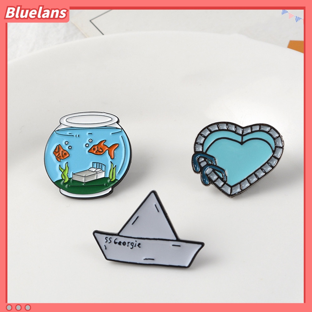 Bluelans Bros Pin Enamel Bentuk Hati Untuk Aksesoris Jaket Denim / Tas Ransel